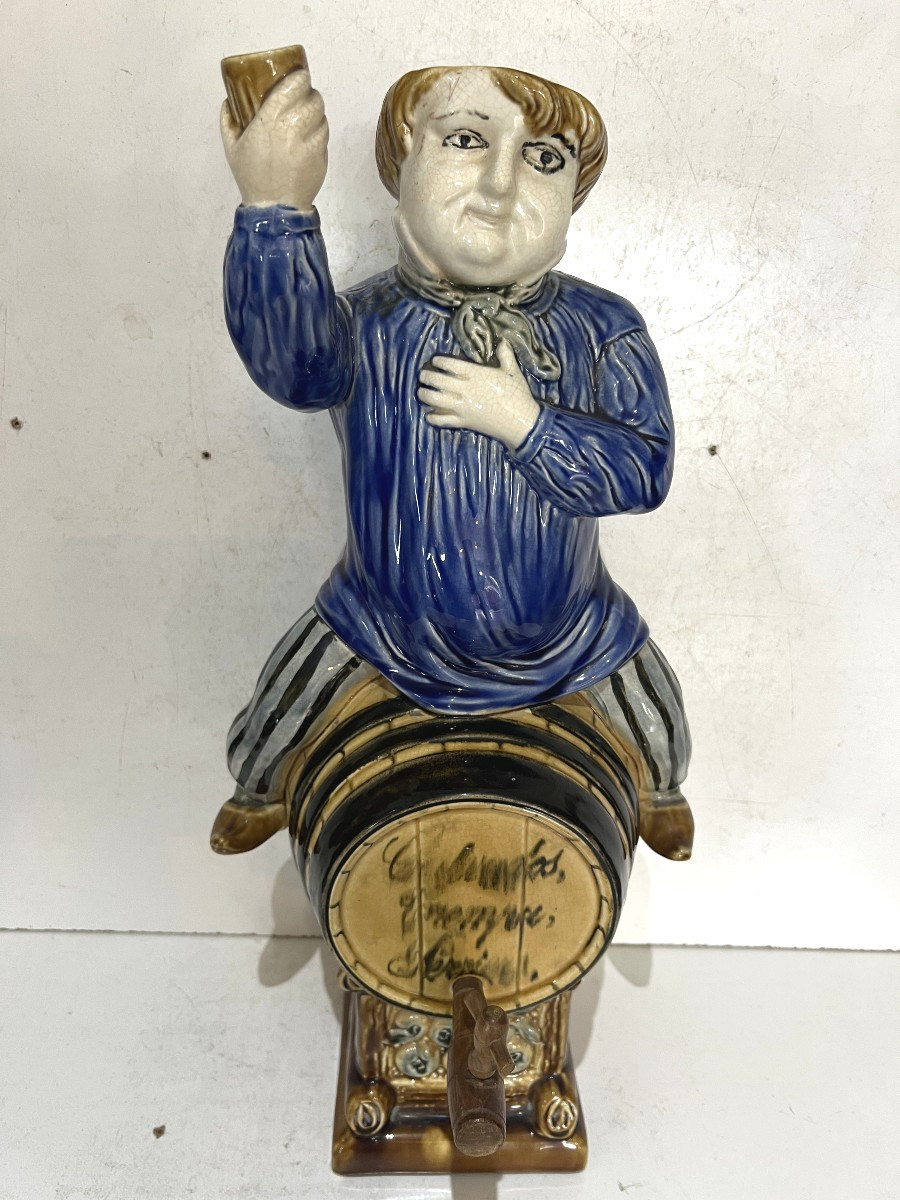 Fontaine en faïence polychrome XX siècle