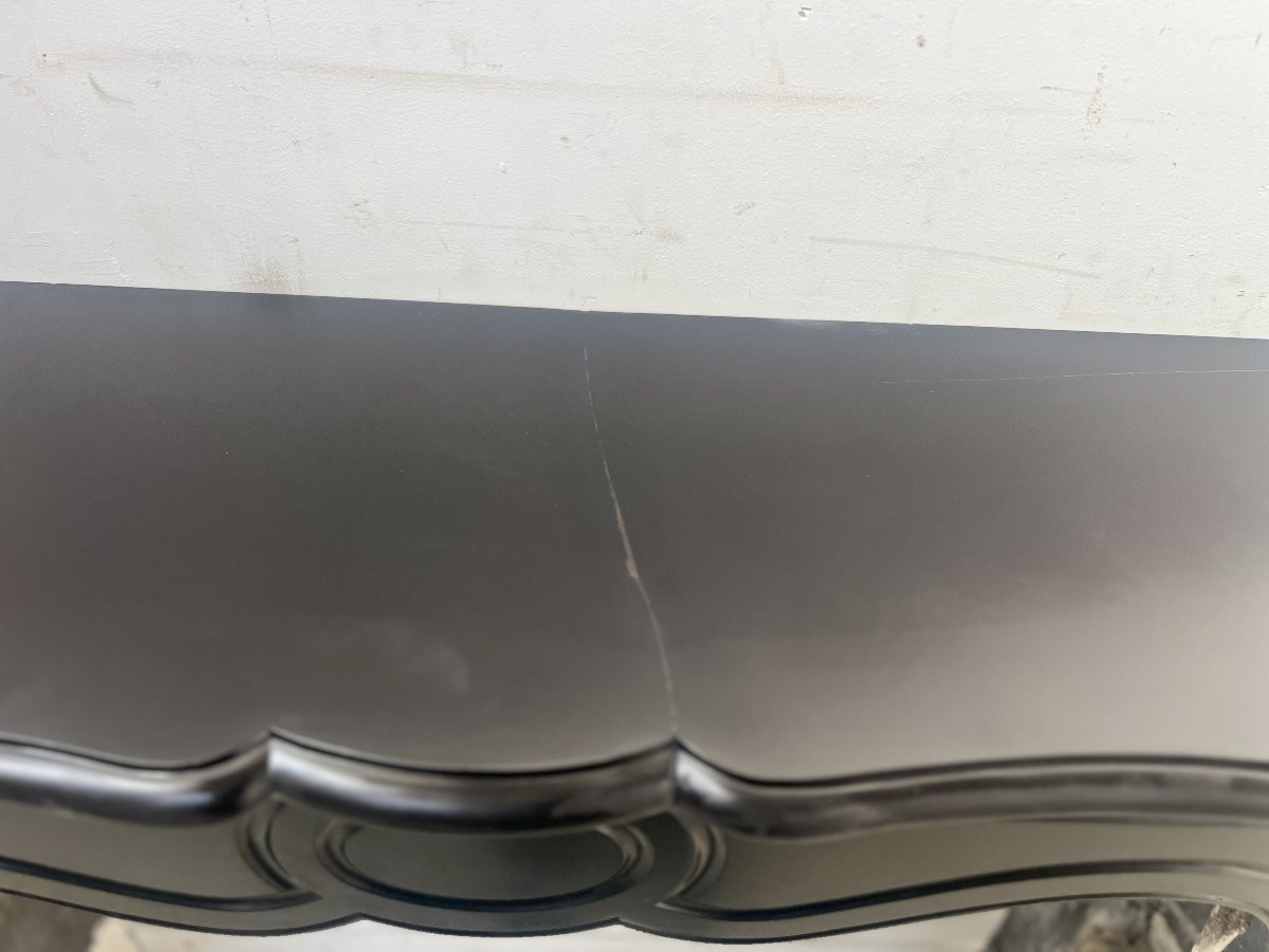 Louis XV Model Pompadour Mantel Black Speckled Marble XX Century-photo-2