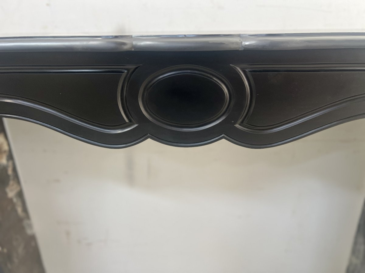Louis XV Model Pompadour Mantel Black Speckled Marble XX Century-photo-3
