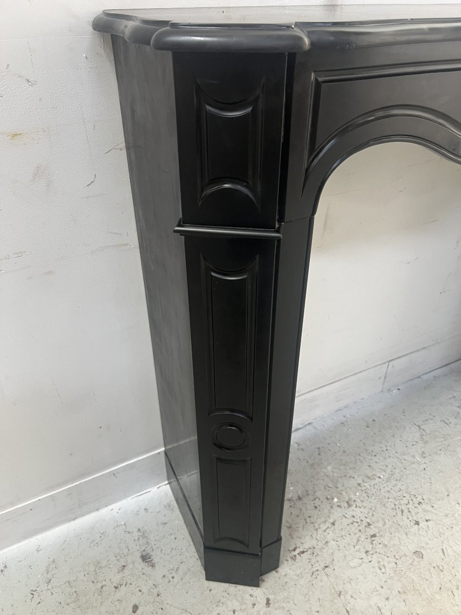 Louis XV Model Pompadour Mantel Black Speckled Marble XX Century-photo-4