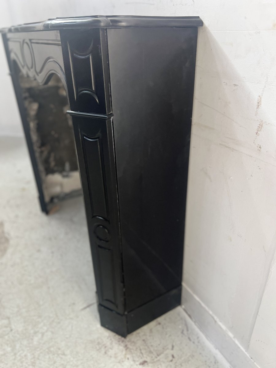 Louis XV Model Pompadour Mantel Black Speckled Marble XX Century-photo-4
