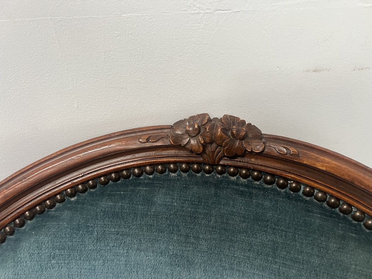 Pair Of Louis XV Style Bergères In Natural Wood XX Century-photo-8