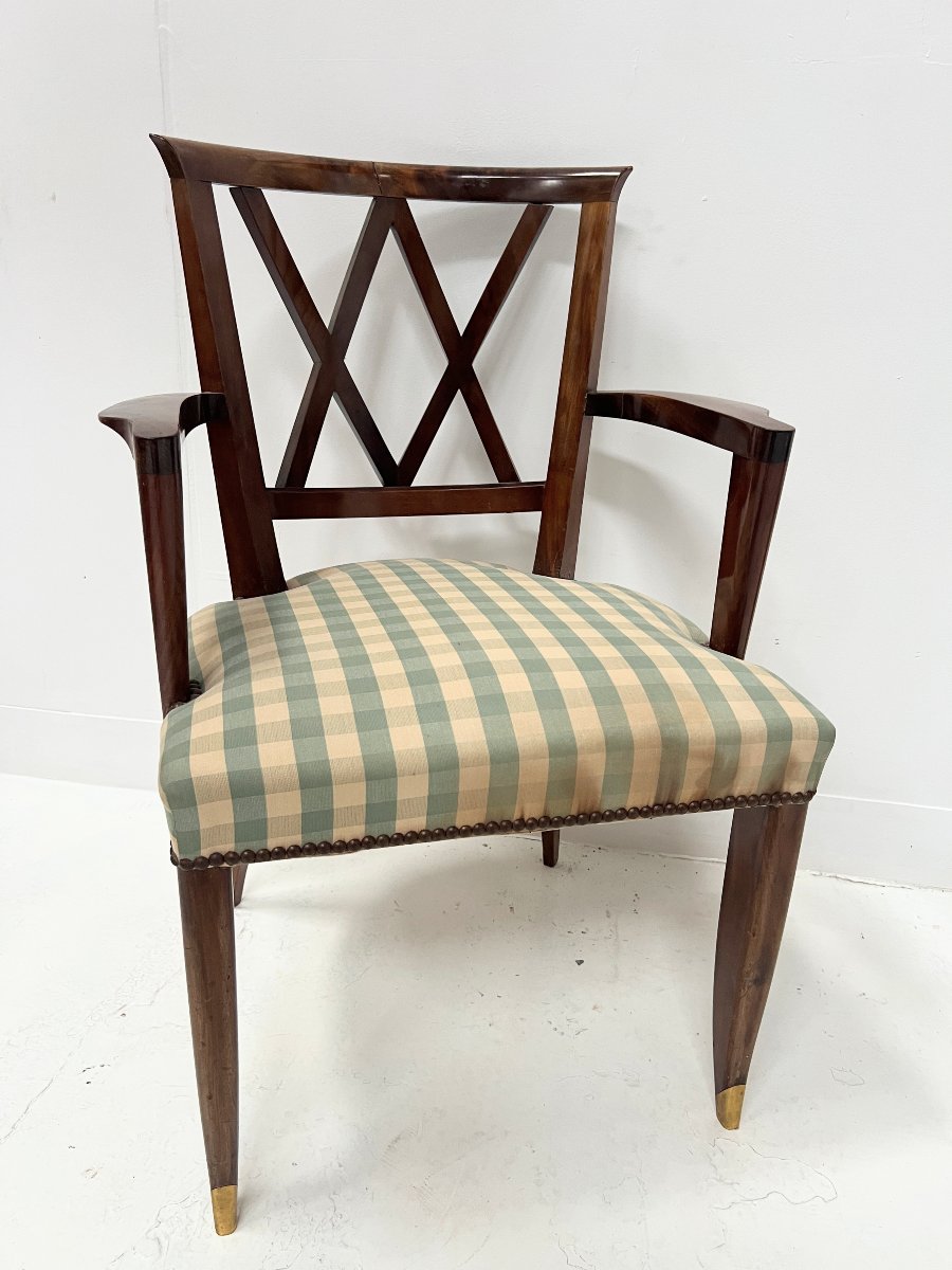 Fauteuil de bureau Art Déco en acajou massif XX siècle