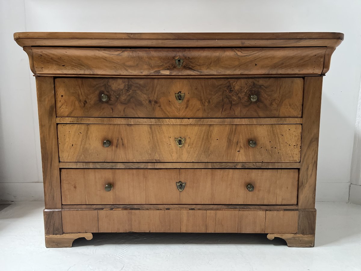 Louis Philippe Solid Cherrywood Chest Of Drawers XIX Century-photo-3