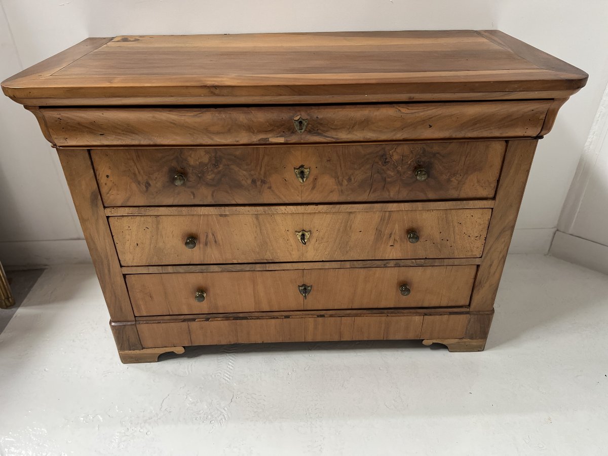 Louis Philippe Solid Cherrywood Chest Of Drawers XIX Century-photo-5