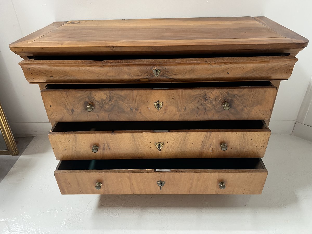 Louis Philippe Solid Cherrywood Chest Of Drawers XIX Century-photo-7