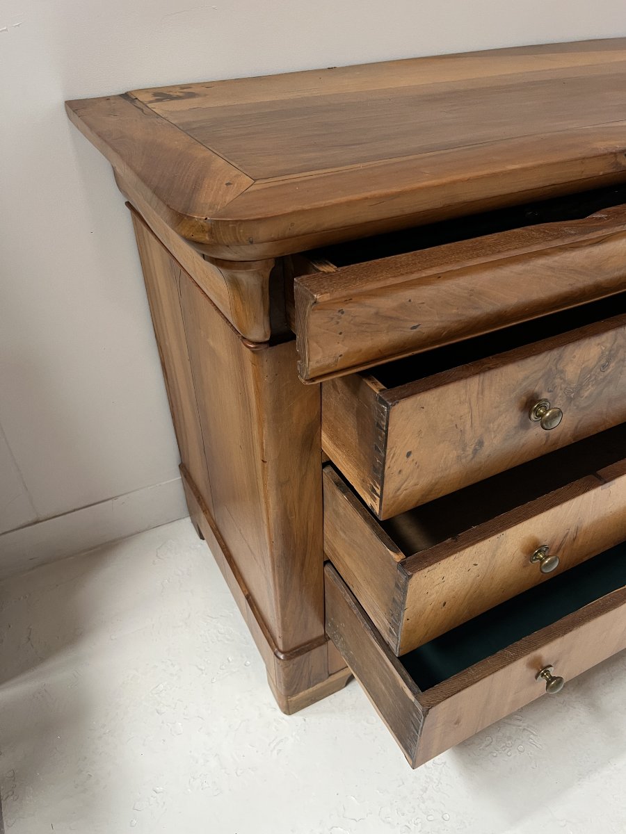 Louis Philippe Solid Cherrywood Chest Of Drawers XIX Century-photo-8