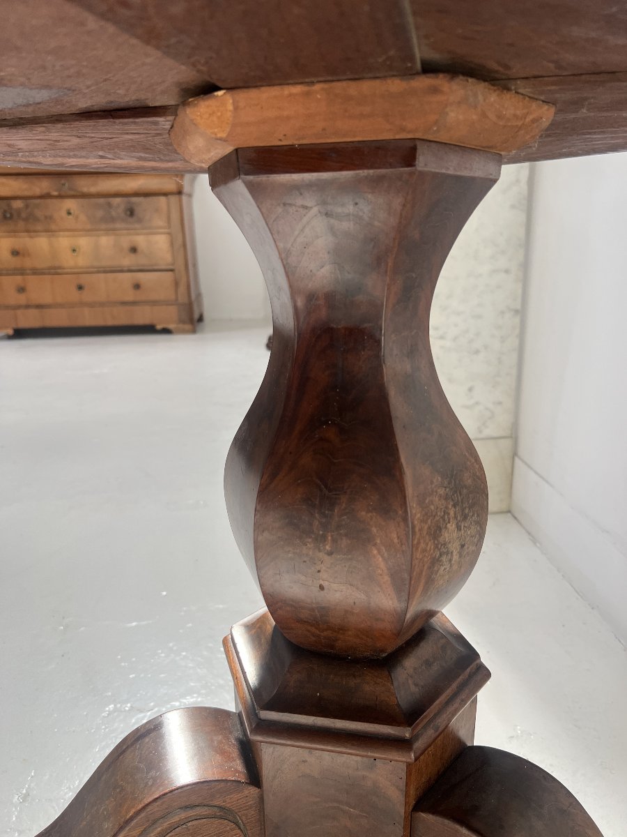 19th-century Empire-style Mahogany And Veneer Side Table-photo-7