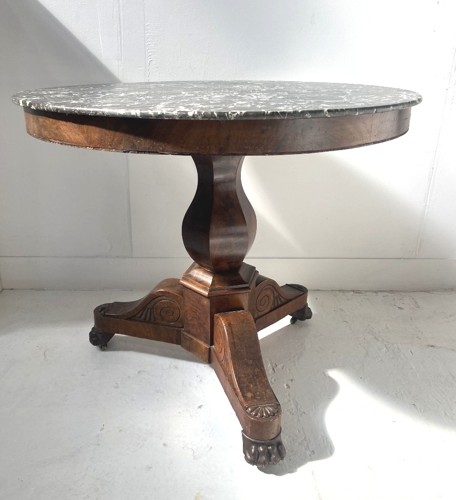 19th-century Empire-style Mahogany And Veneer Side Table