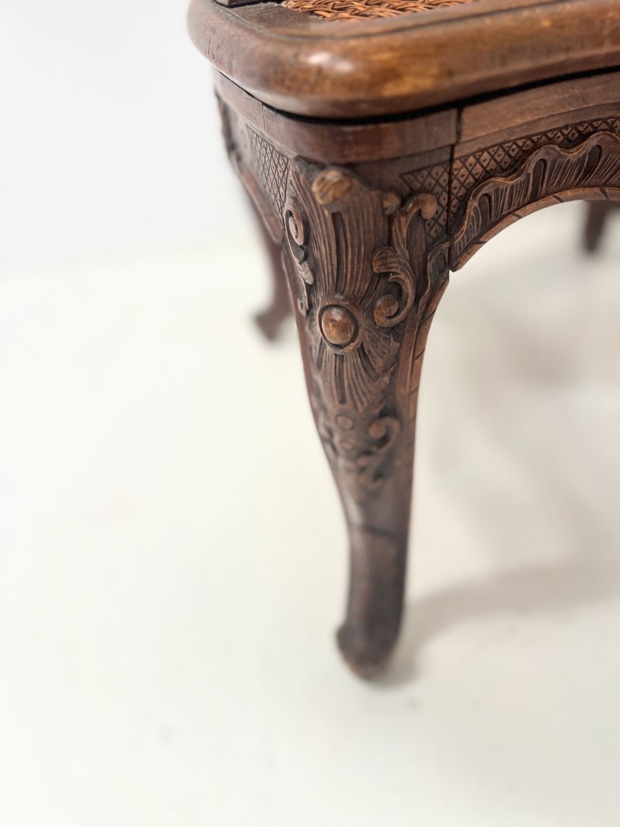 Paire de fauteuils de style Régence en bois naturel XIX siècle-photo-3