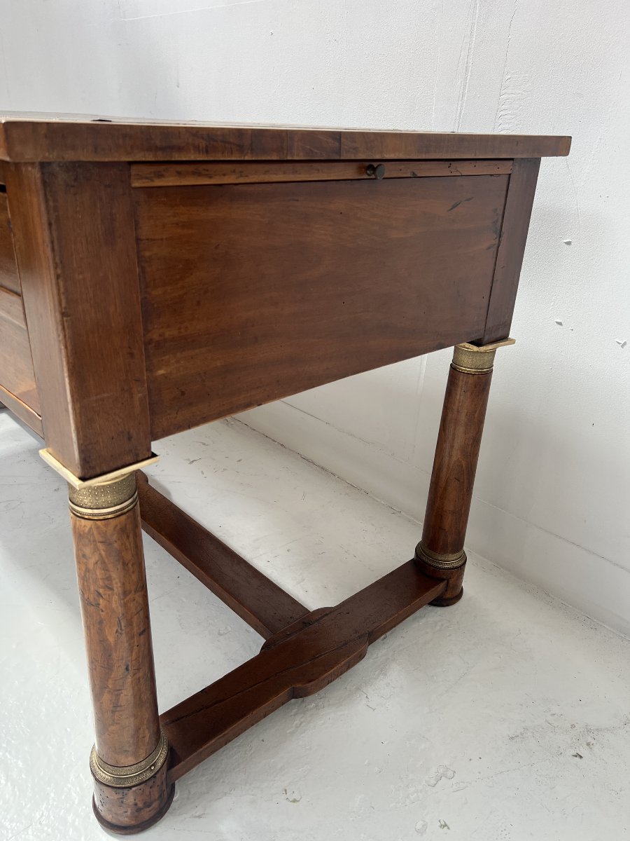 Bureau de style Empire en acajou et placage XIXieme siècle-photo-2