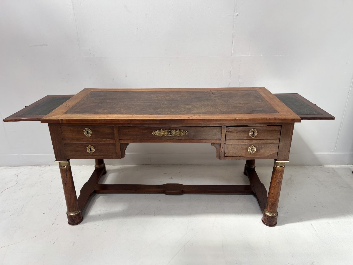 Bureau de style Empire en acajou et placage XIXieme siècle-photo-4