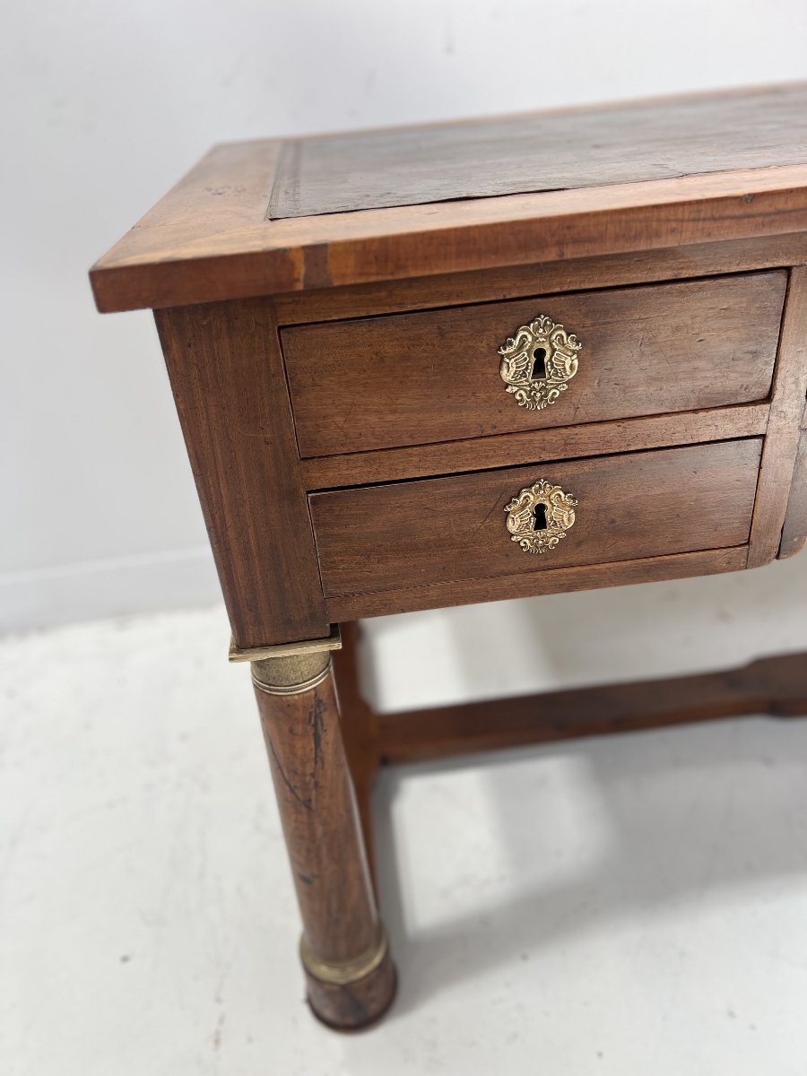 Bureau de style Empire en acajou et placage XIXieme siècle-photo-5