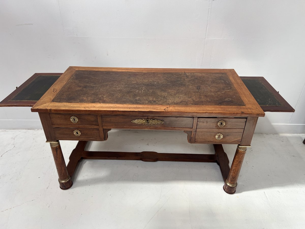 Bureau de style Empire en acajou et placage XIXieme siècle-photo-7