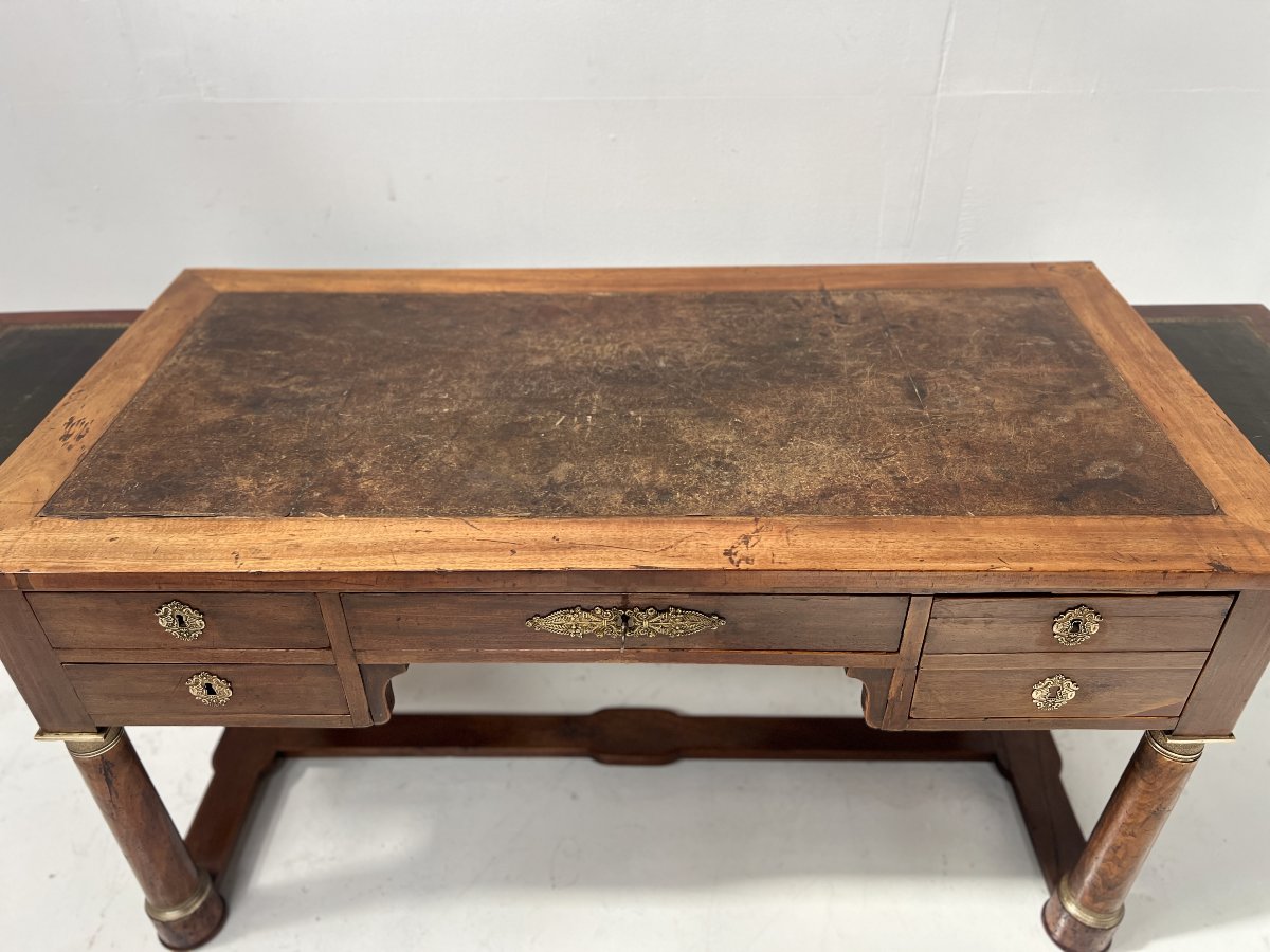 Bureau de style Empire en acajou et placage XIXieme siècle-photo-8