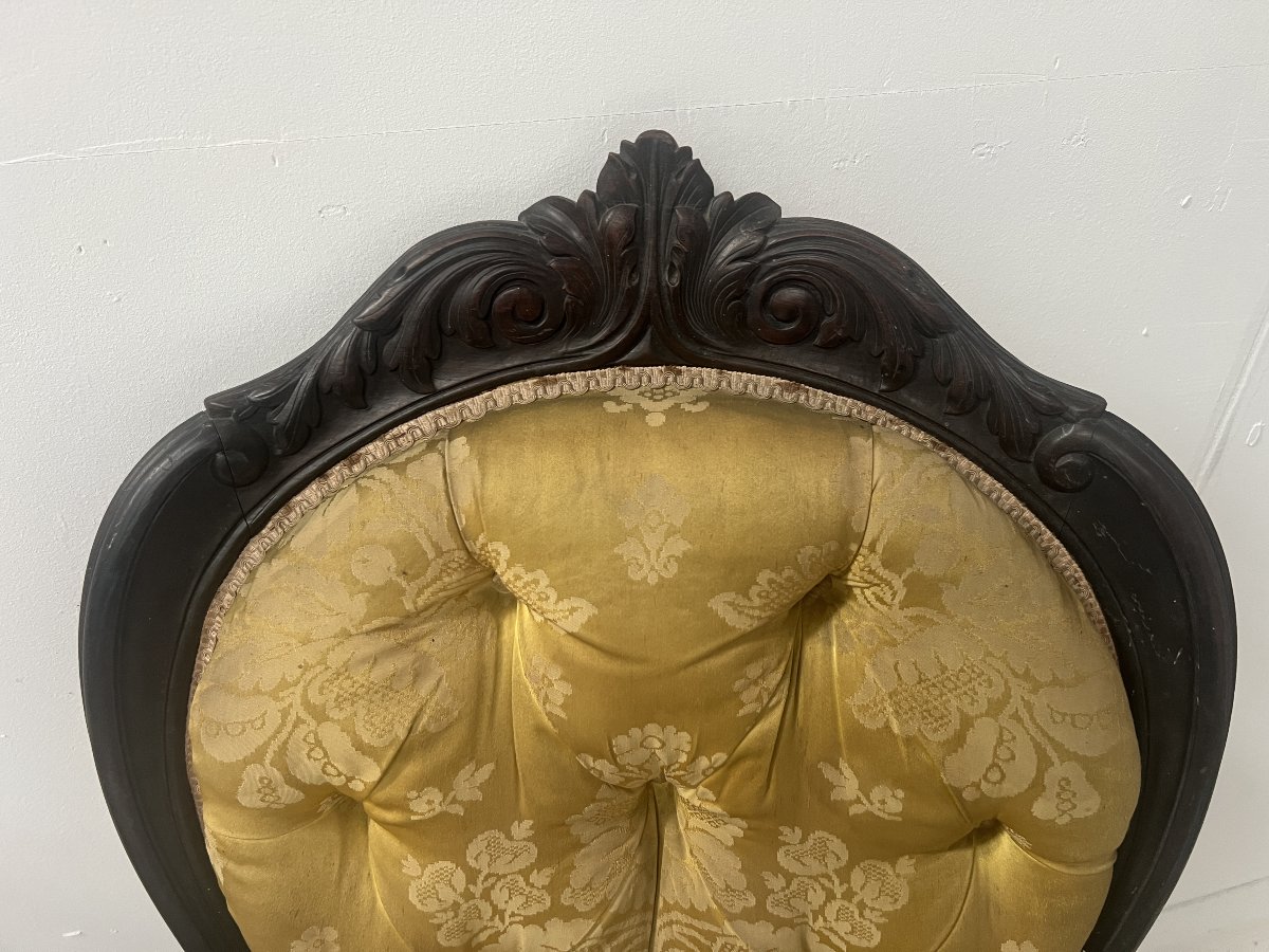 Paire de fauteuils Napoléon III de style Louis XV en palissandre XX siècle-photo-6