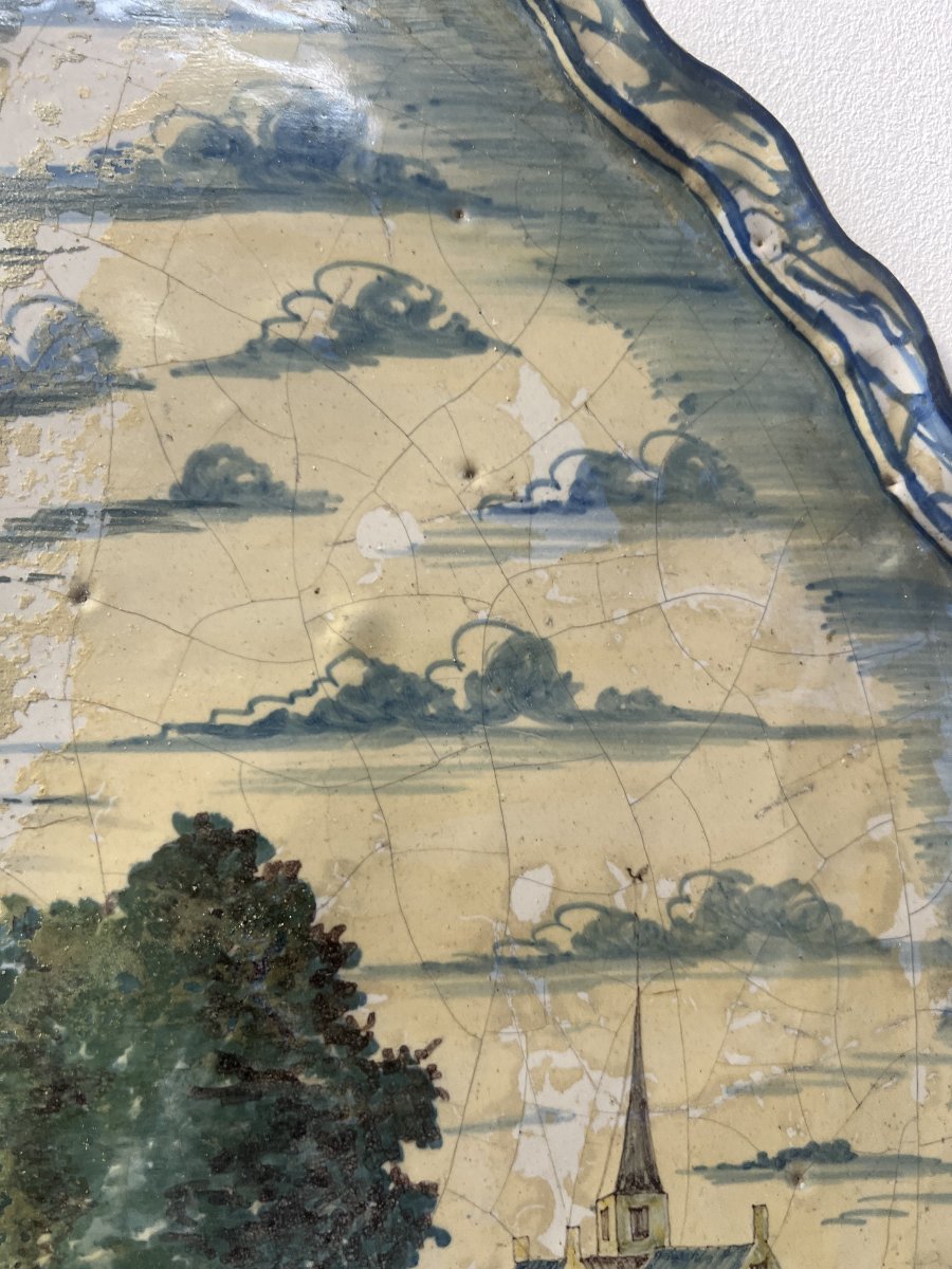 18th-century Delft Earthenware Plate In Shades Of Blue-photo-4