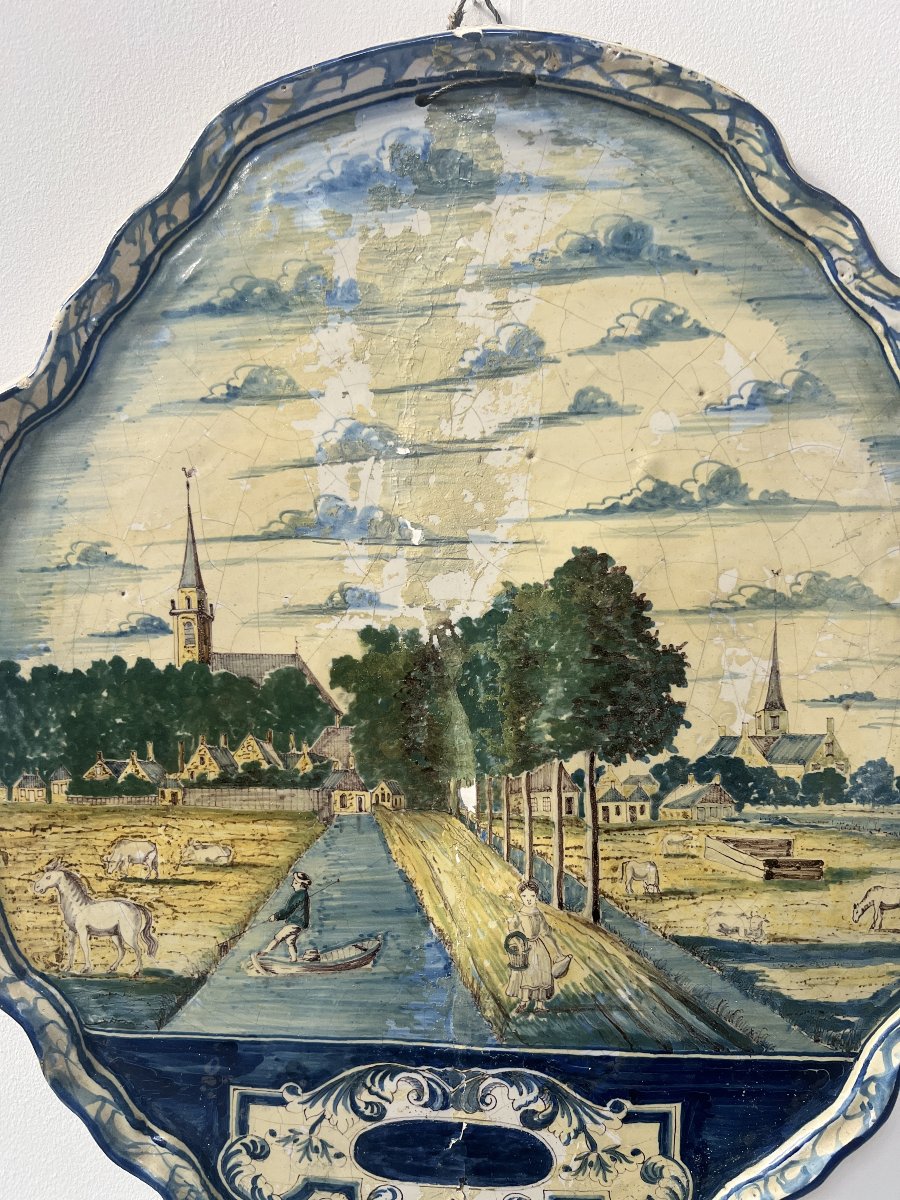 18th-century Delft Earthenware Plate In Shades Of Blue-photo-1