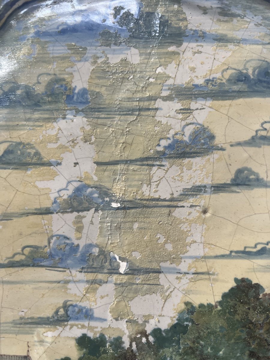 18th-century Delft Earthenware Plate In Shades Of Blue-photo-2