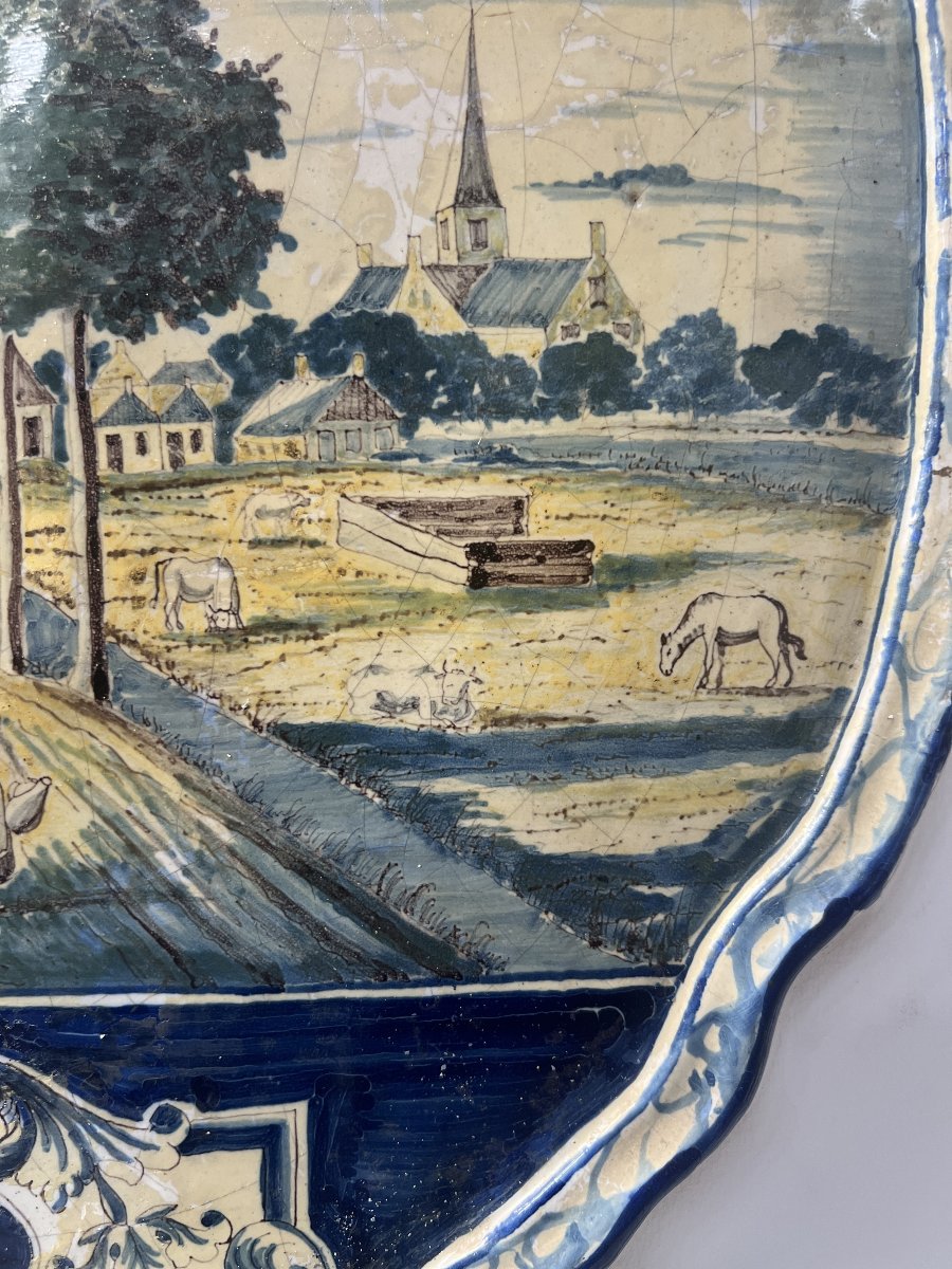 18th-century Delft Earthenware Plate In Shades Of Blue-photo-5