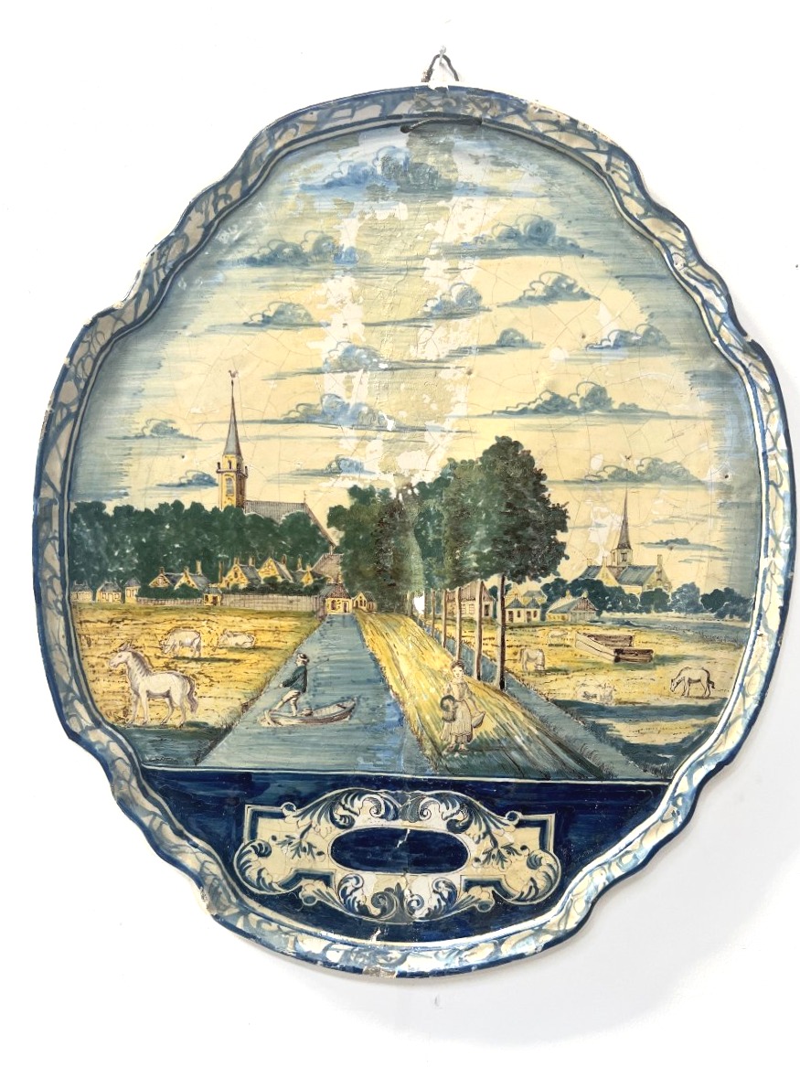 18th-century Delft Earthenware Plate In Shades Of Blue