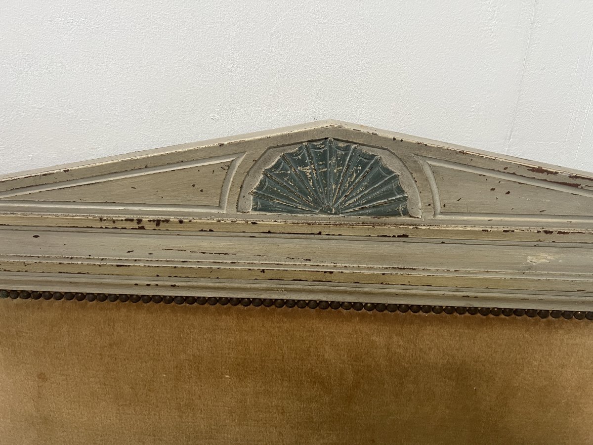 Paire de lits de style Directoire en hetre rechampi XX siècle-photo-1