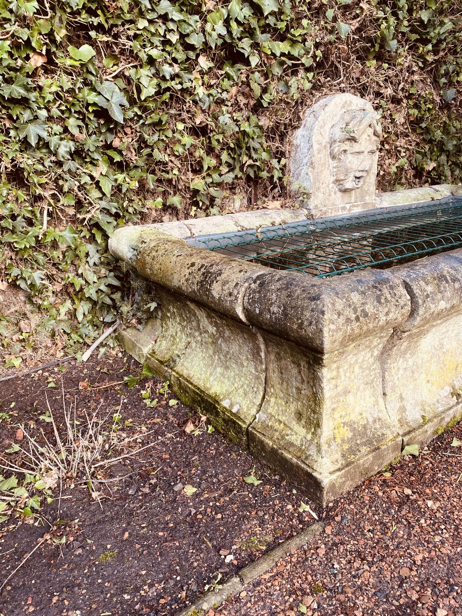 Fontaine et bassin d'extérieur en pierre XIX siècle-photo-2