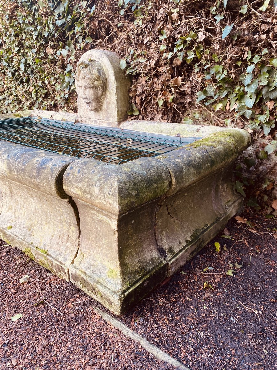 Fontaine et bassin d'extérieur en pierre XIX siècle-photo-4