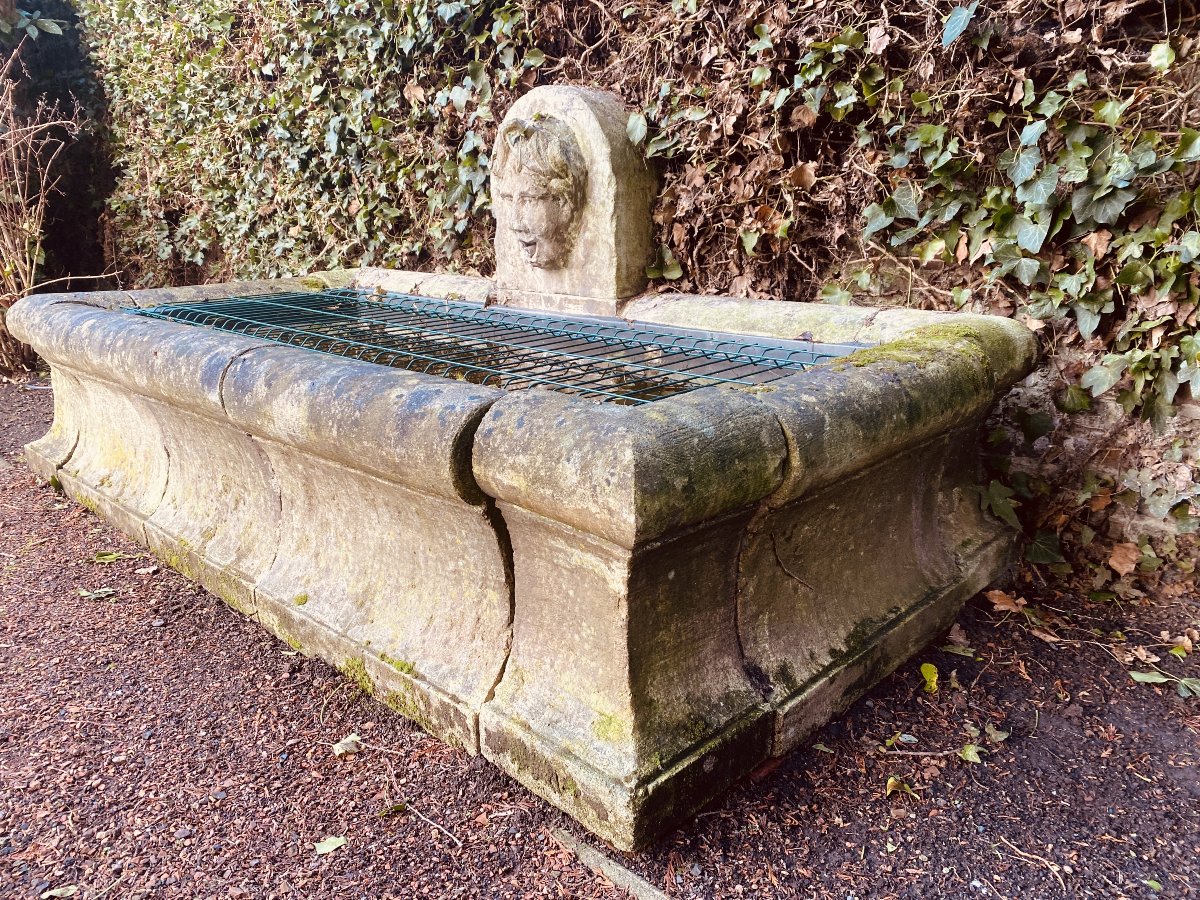 Fontaine et bassin d'extérieur en pierre XIX siècle-photo-1