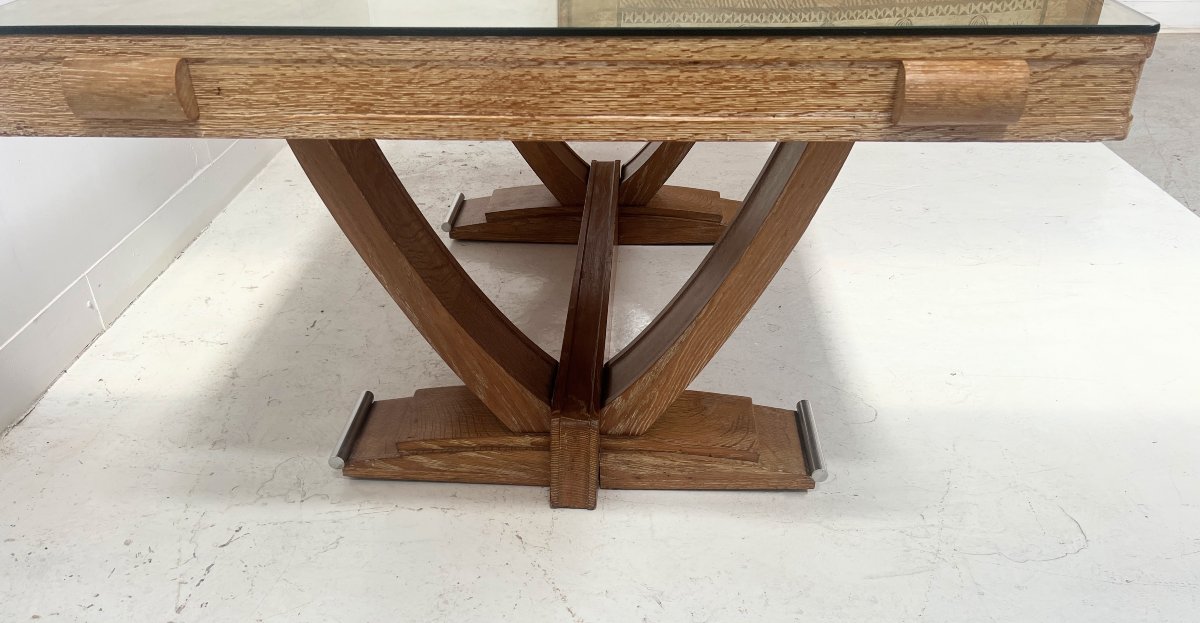 20th-century Art Deco Desk Made Of Ceruse-finished Oak-photo-3