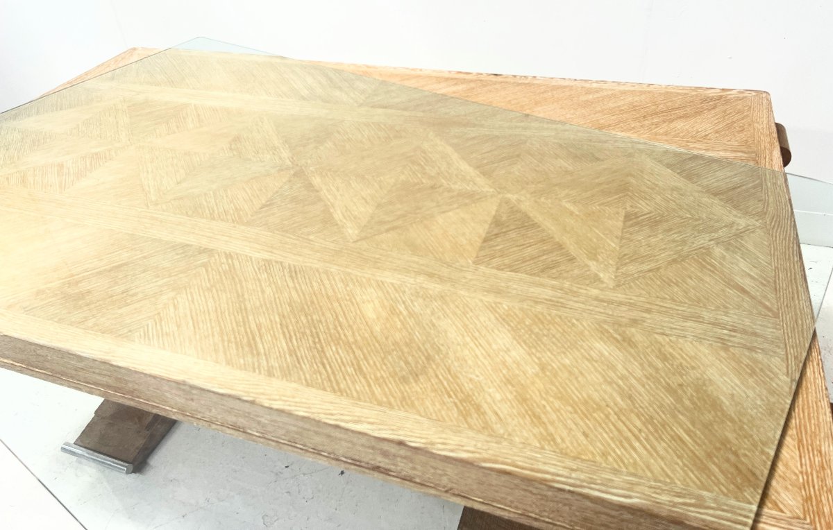 20th-century Art Deco Desk Made Of Ceruse-finished Oak-photo-4