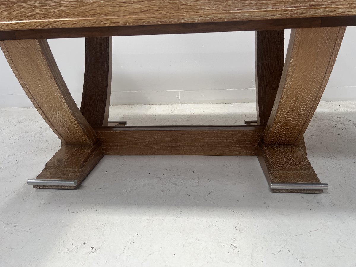 20th-century Art Deco Desk Made Of Ceruse-finished Oak-photo-4