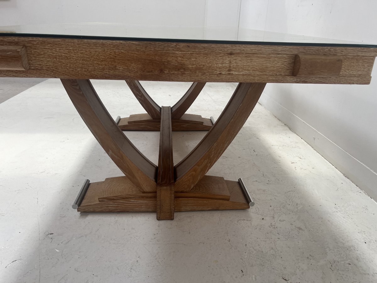 20th-century Art Deco Desk Made Of Ceruse-finished Oak-photo-6