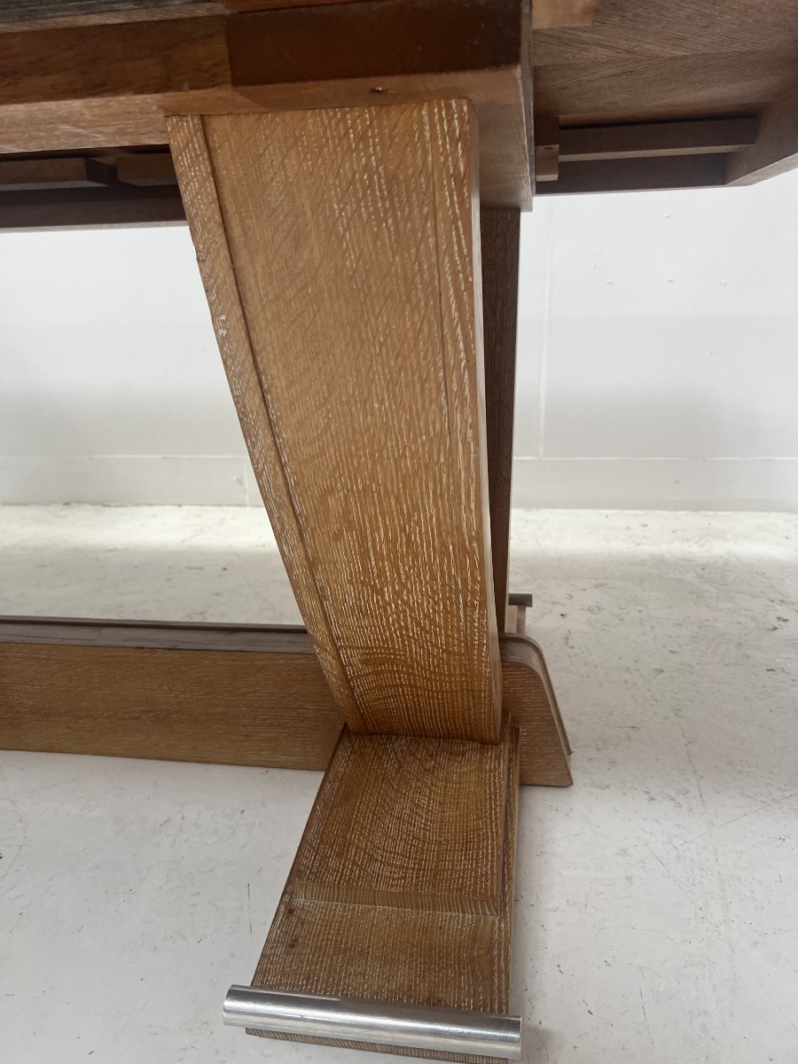 20th-century Art Deco Desk Made Of Ceruse-finished Oak-photo-7