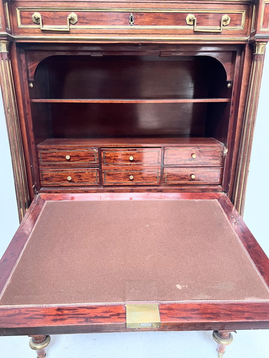 19th-century Louis XVI-style Mahogany Napoleon III Secretary Desk-photo-2