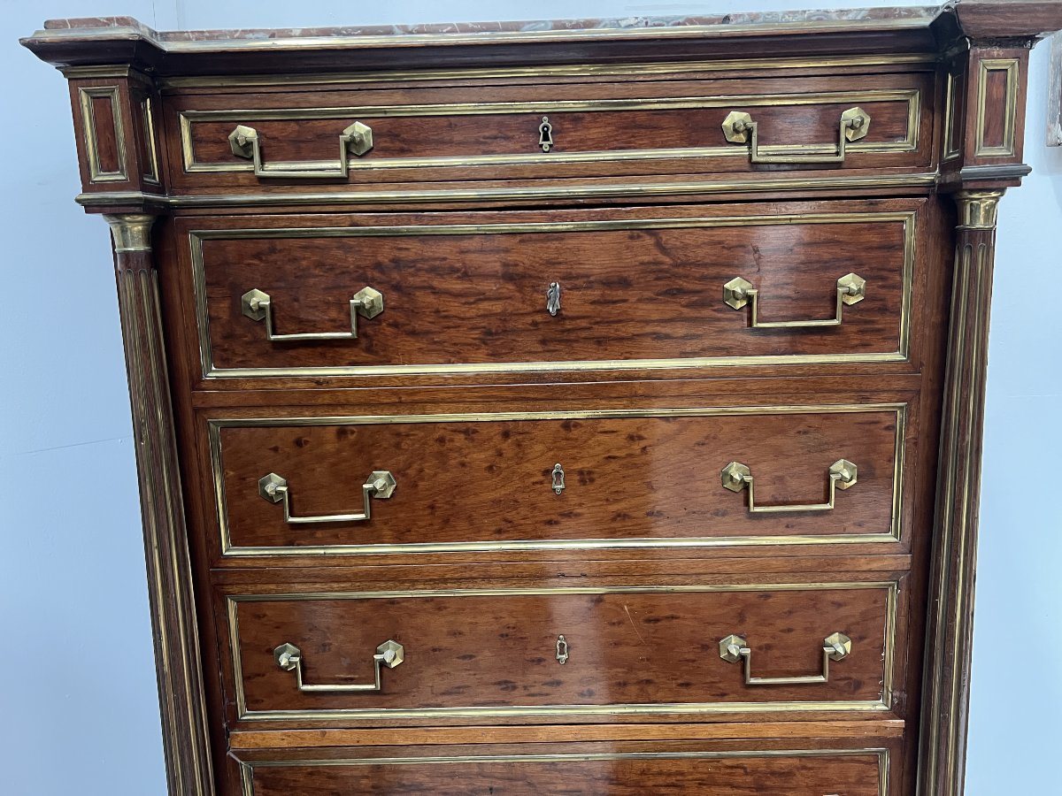 19th-century Louis XVI-style Mahogany Napoleon III Secretary Desk-photo-1