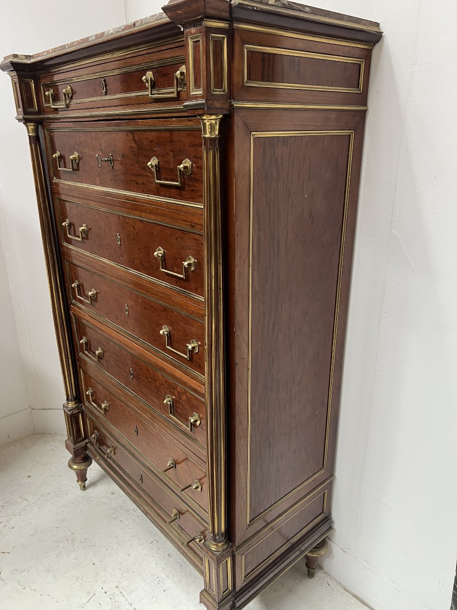 19th-century Louis XVI-style Mahogany Napoleon III Secretary Desk-photo-2