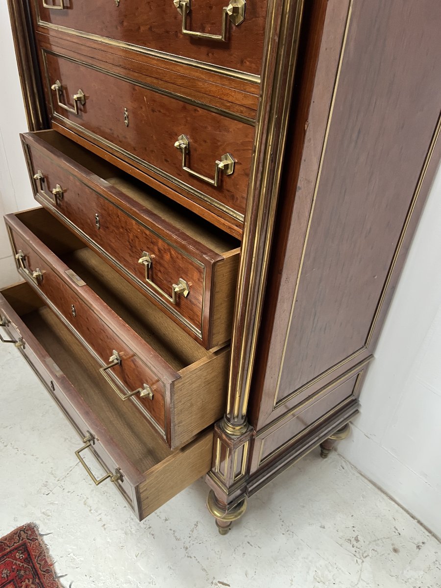 19th-century Louis XVI-style Mahogany Napoleon III Secretary Desk-photo-6