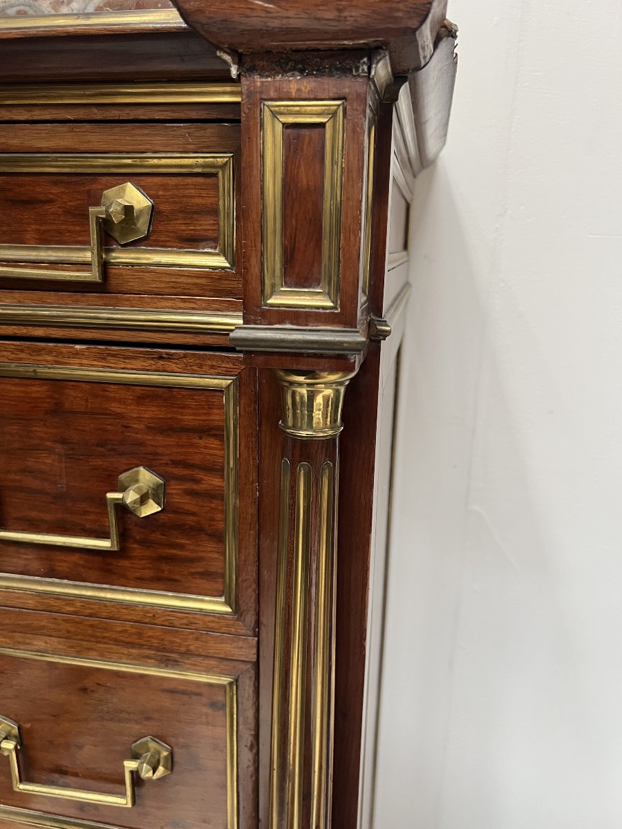 19th-century Louis XVI-style Mahogany Napoleon III Secretary Desk-photo-7