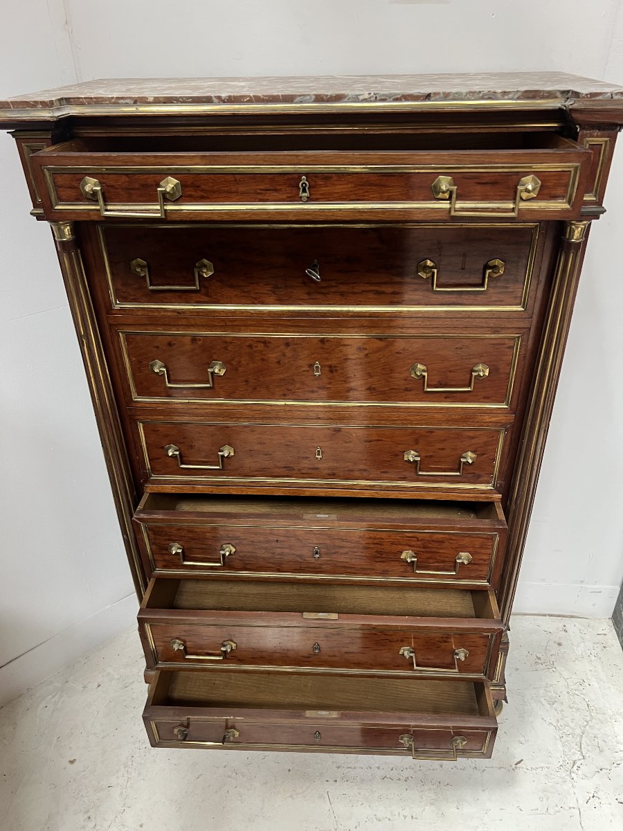 19th-century Louis XVI-style Mahogany Napoleon III Secretary Desk-photo-8