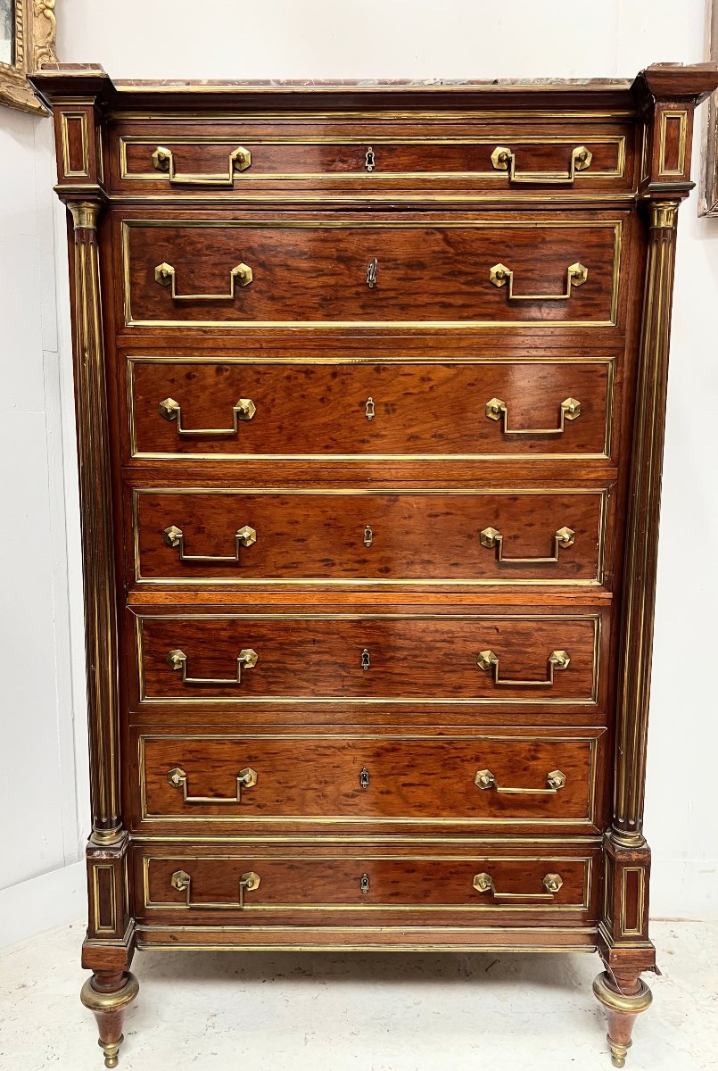 19th-century Louis XVI-style Mahogany Napoleon III Secretary Desk