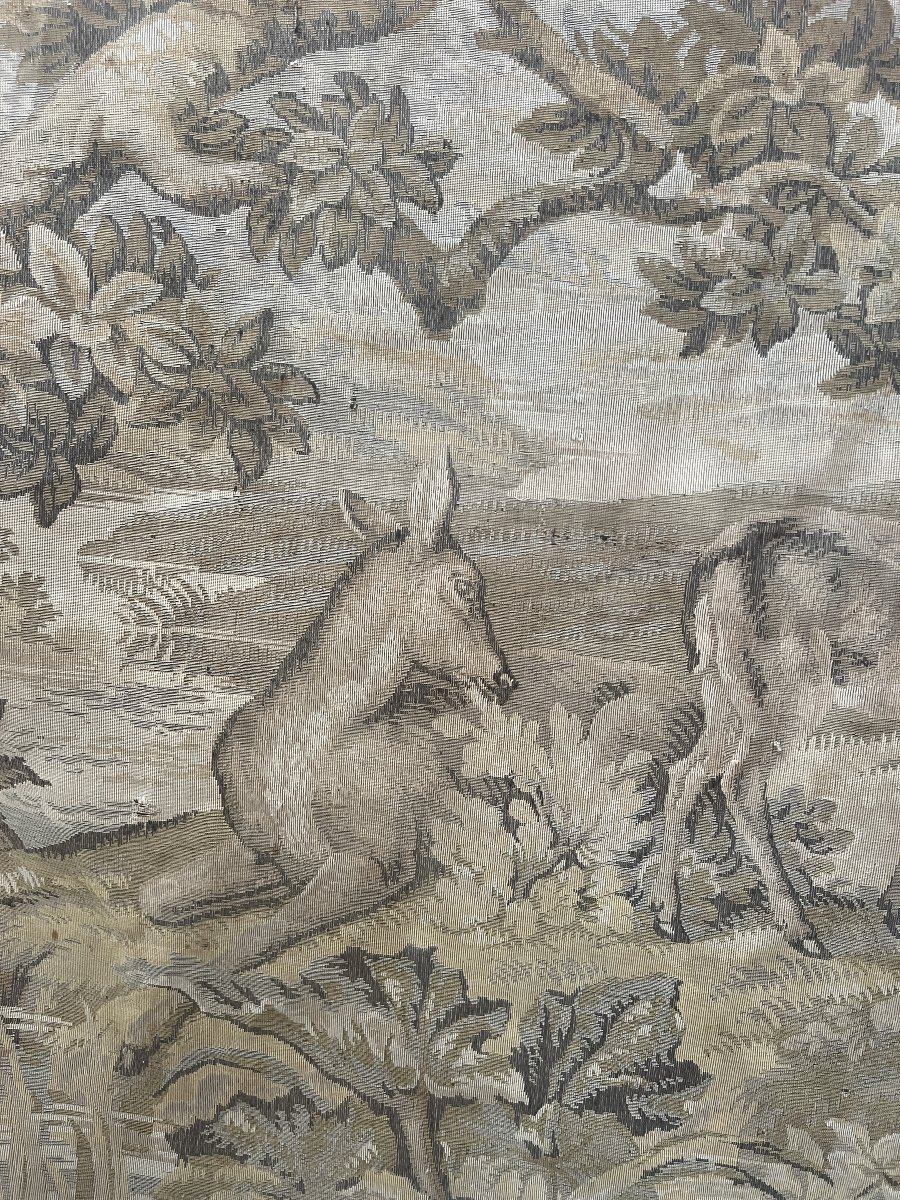 Tapisserie de style renaissance a décor animalier XX siècle-photo-2