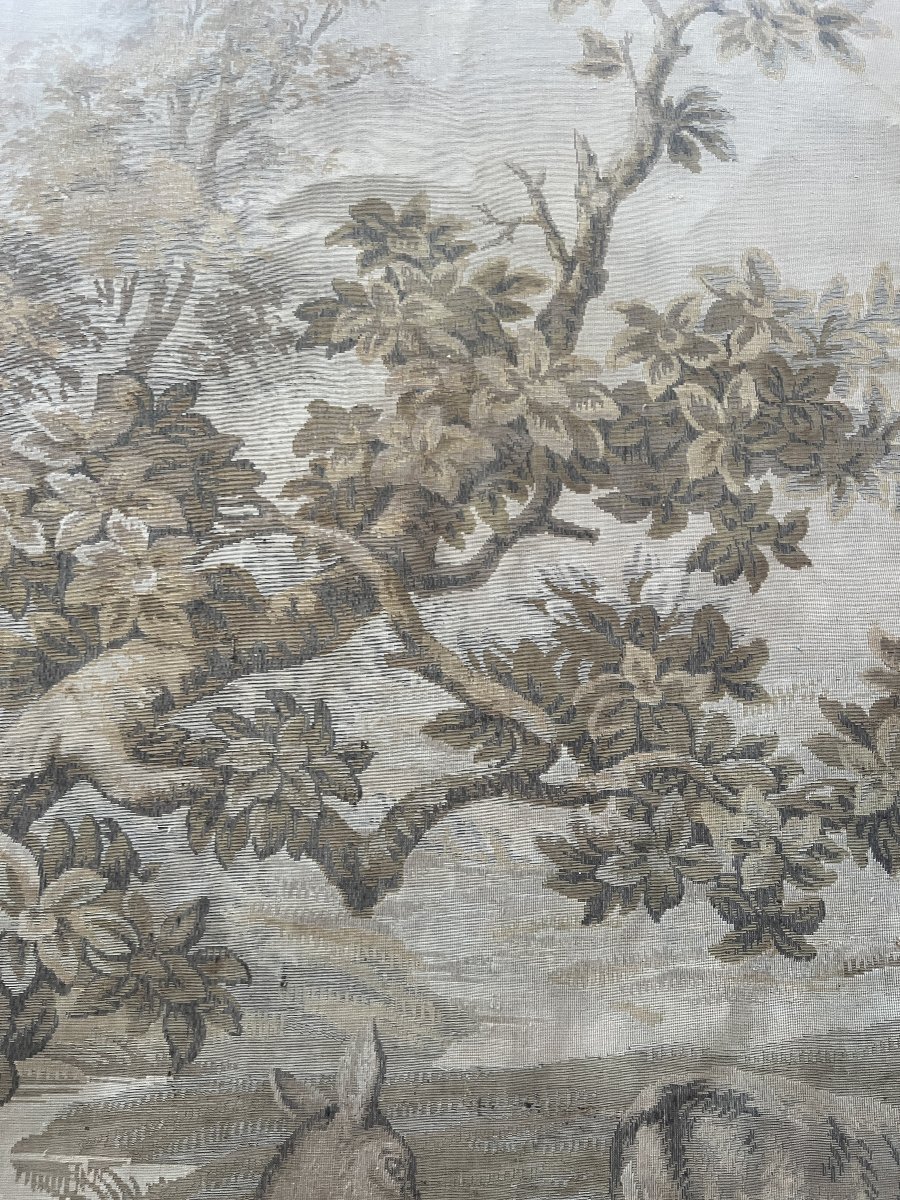 Tapisserie de style renaissance a décor animalier XX siècle-photo-1