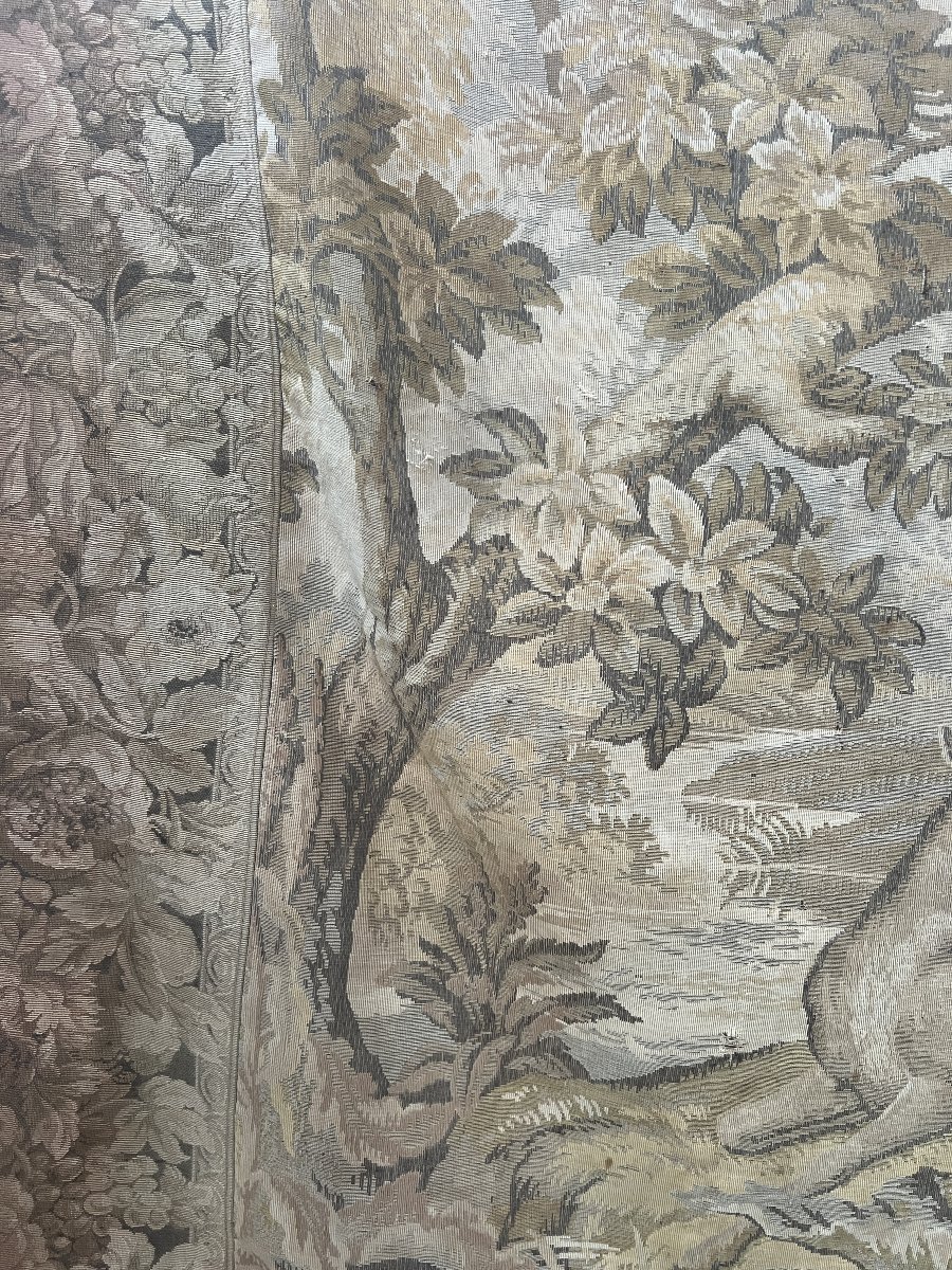 Tapisserie de style renaissance a décor animalier XX siècle-photo-5