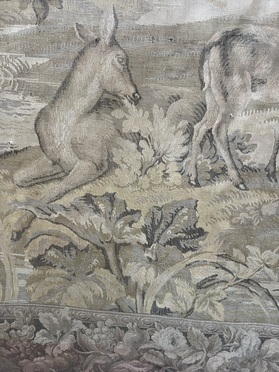 Tapisserie de style renaissance a décor animalier XX siècle-photo-8