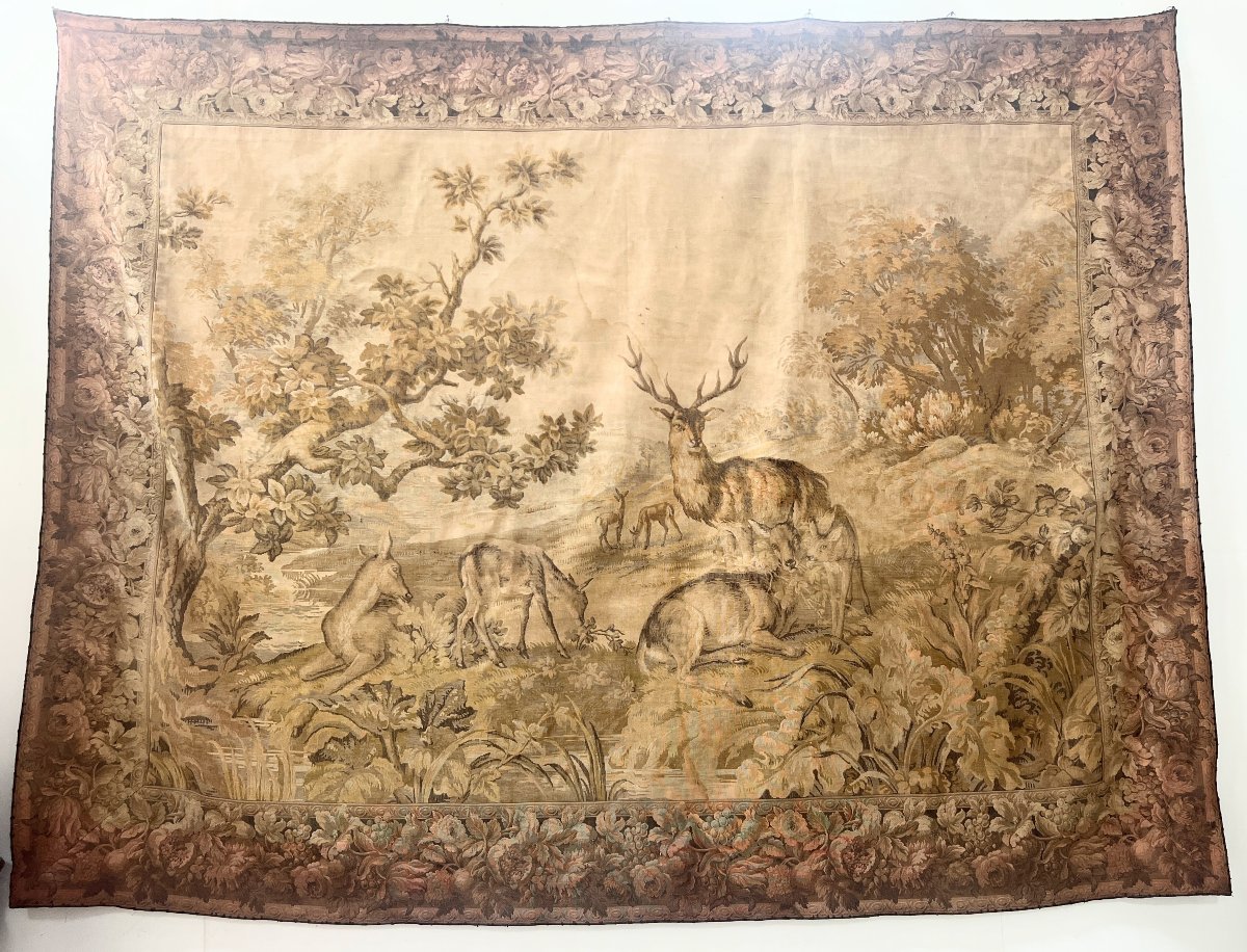 Tapisserie de style renaissance a décor animalier XX siècle