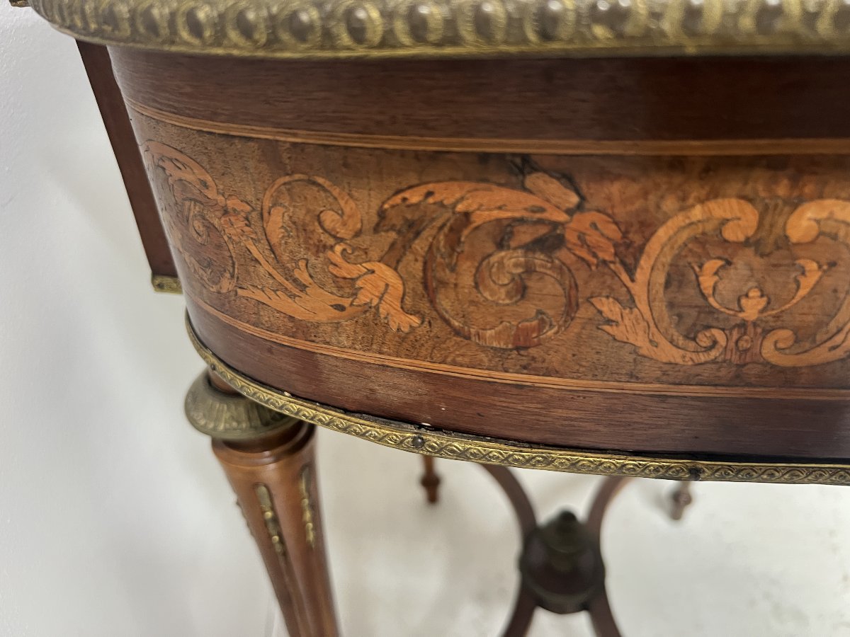 19th-century Napoleon III-style Wooden Veneer Planter-photo-7