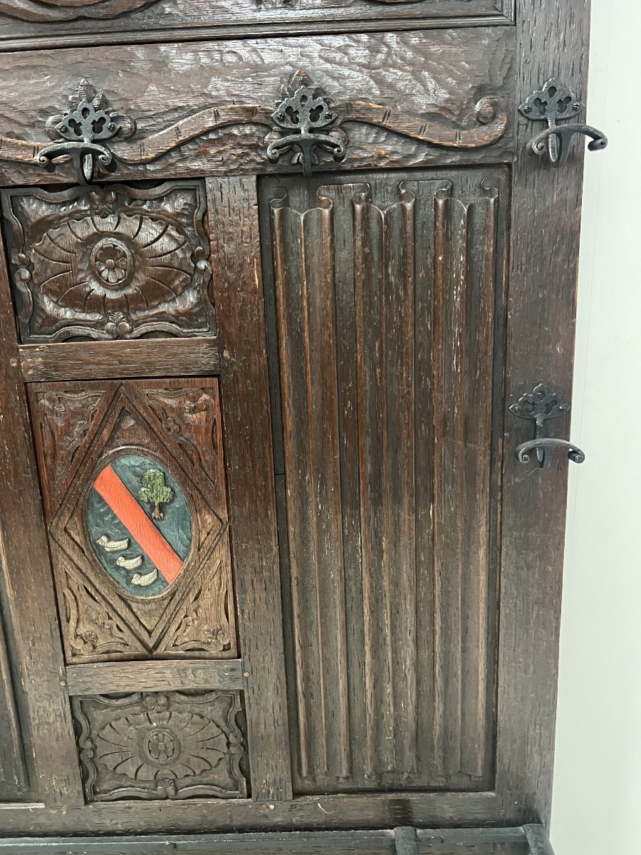 Porte manteaux de style Renaissance en chene massif XIX siècle-photo-1