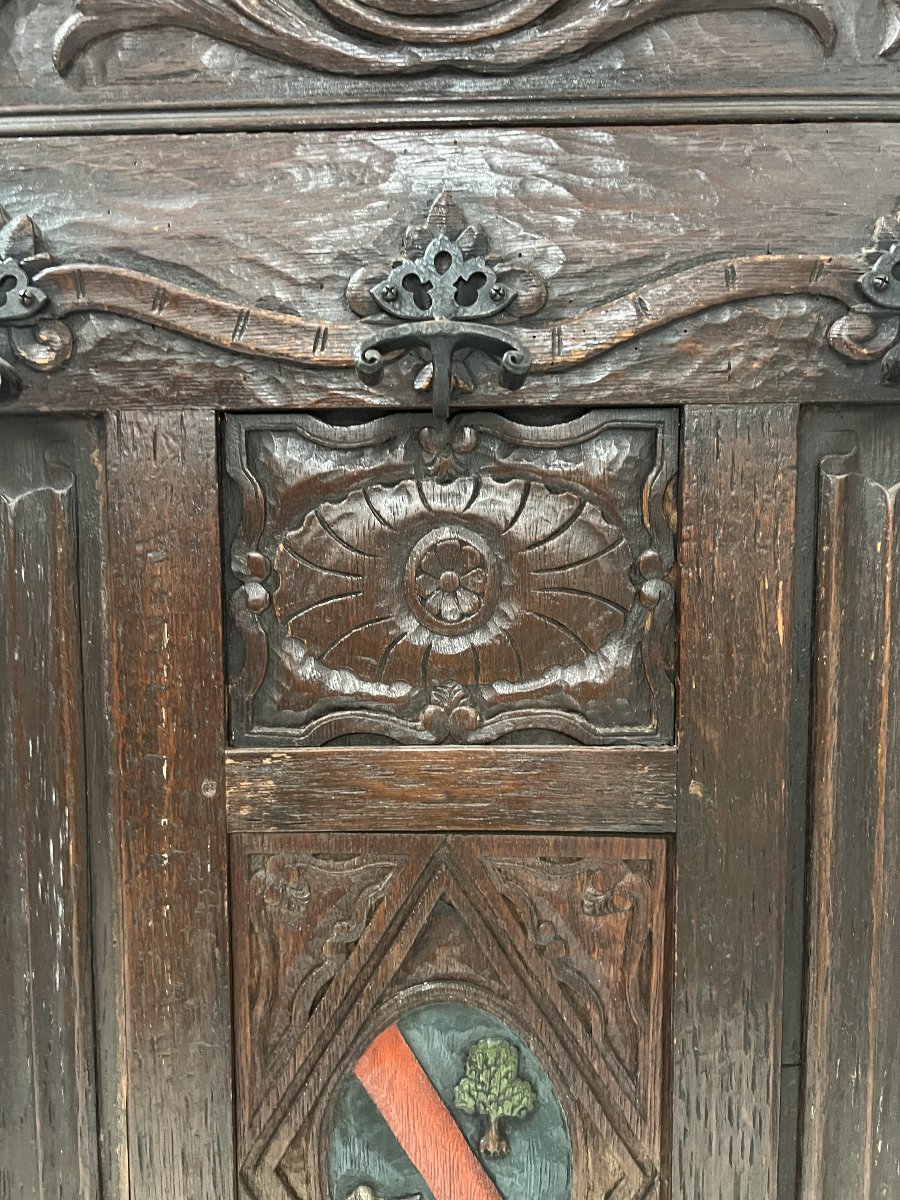 Porte manteaux de style Renaissance en chene massif XIX siècle-photo-2