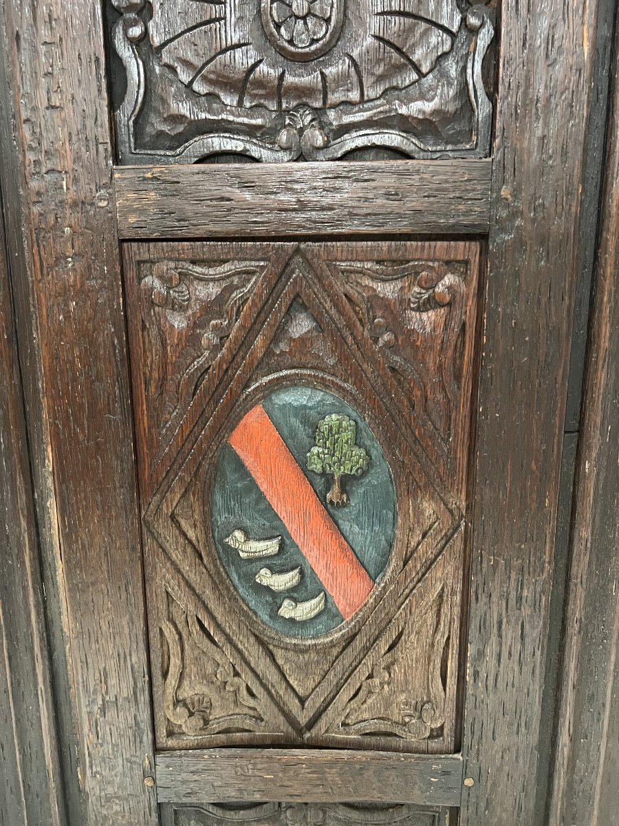 Porte manteaux de style Renaissance en chene massif XIX siècle-photo-8